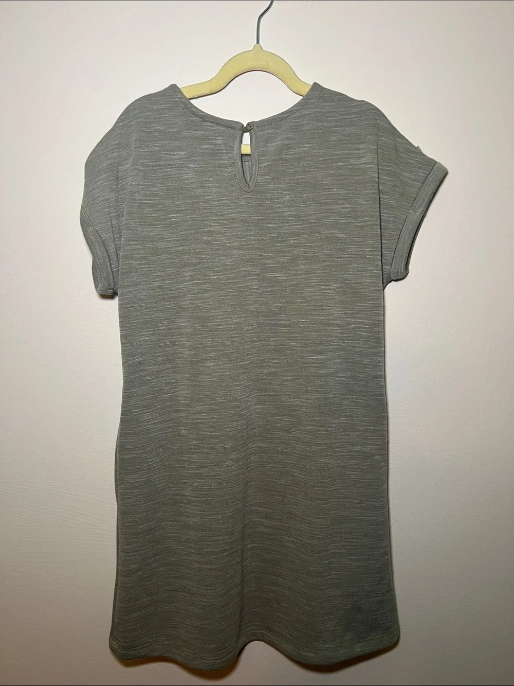 Hayden Girls Heathered Olive Green Short Sleeve Shift Dress